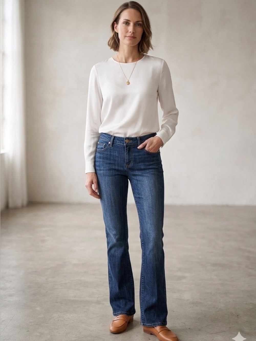 PAIGE Blue Flare Wide Leg Jeans